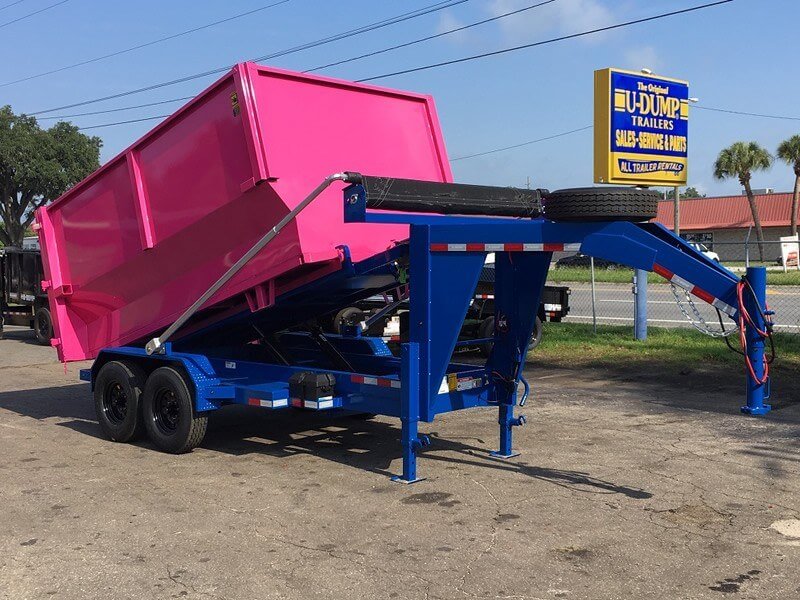 Gooseneck Roll Off Trailer Pink Can